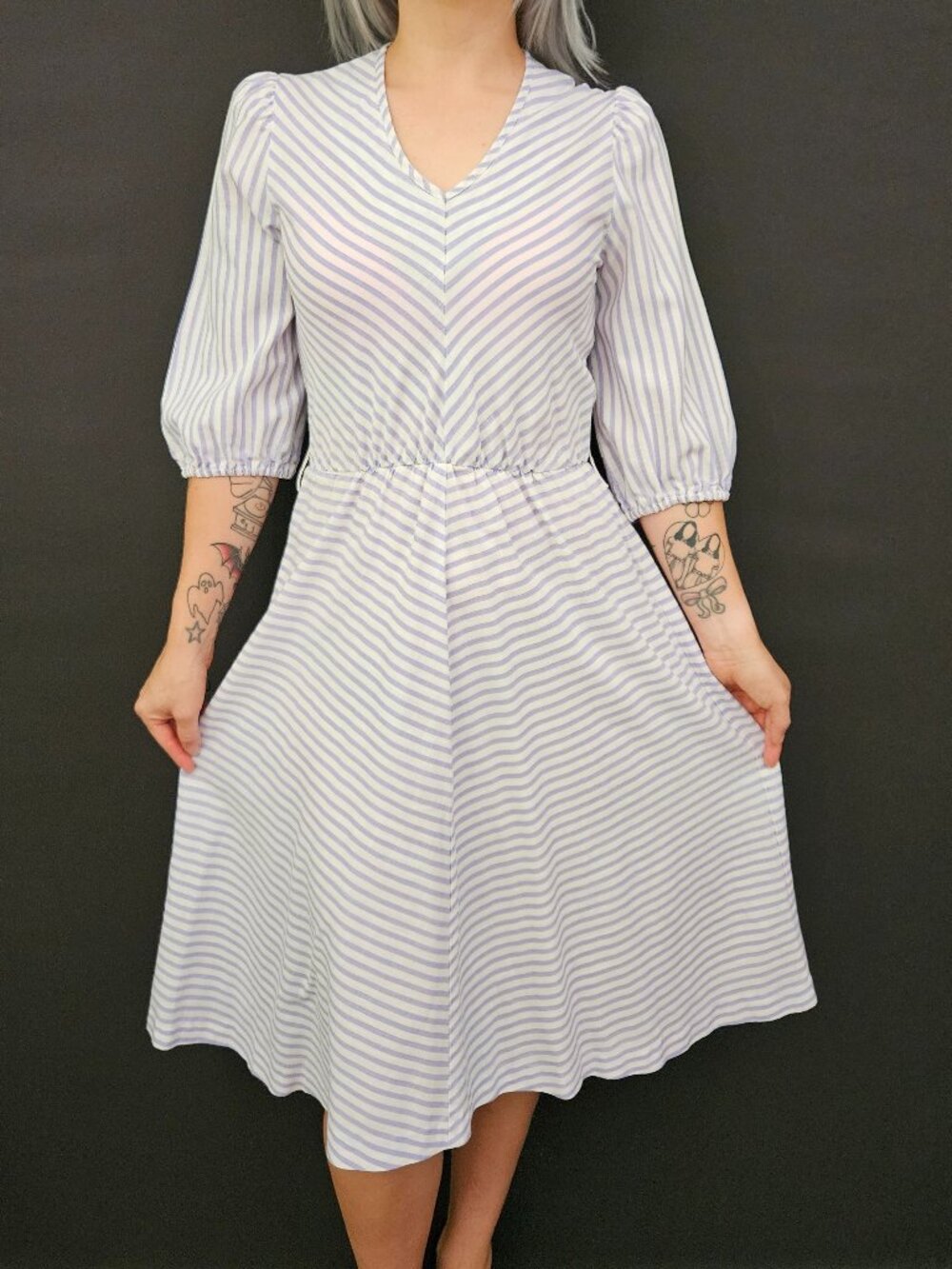 80s ITEMS of California Chevron Striped Dress